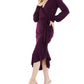 Quiz Women's Ruffle Trim Asymmetrical Wrap Style Dress Purple Size 12