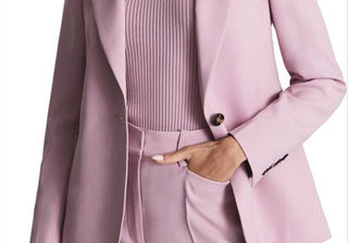 Reiss Aura Peak Lapel Blazer in Pink Size 10