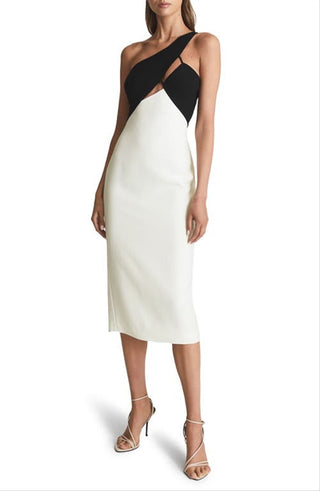 Reiss Women's Elodie Cut Out Bodycon Dress White Size 8