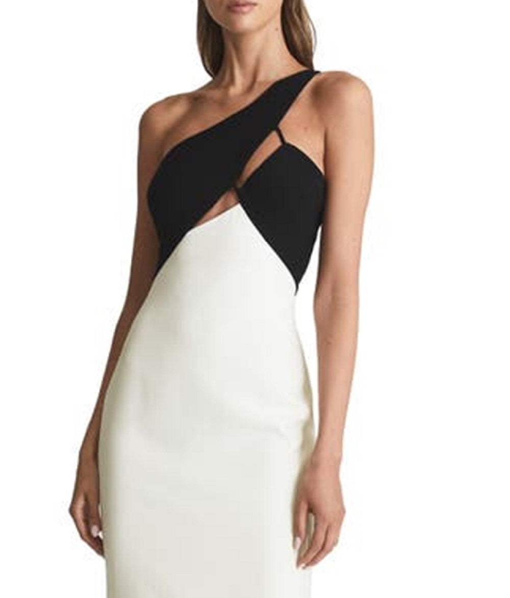 Reiss Women's Elodie Cut Out Bodycon Dress White Size 8
