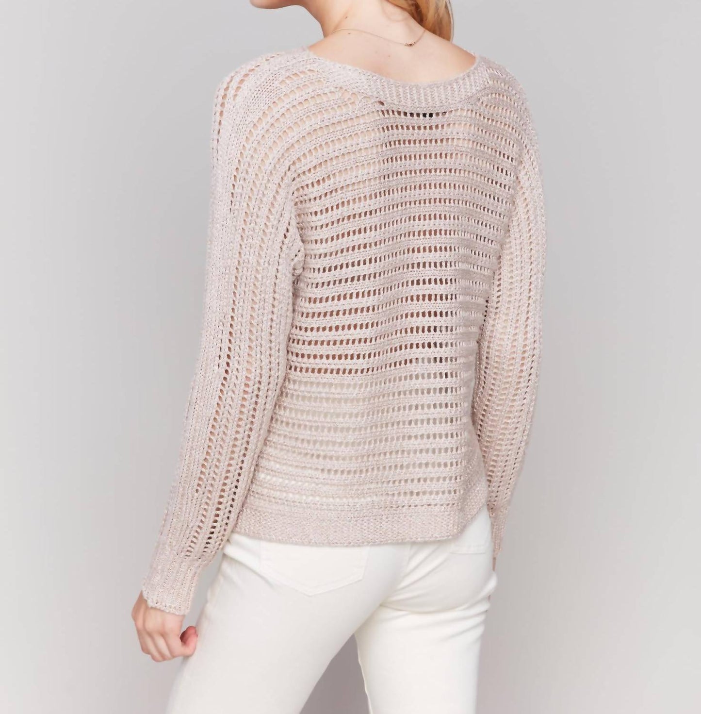 Charlie B - Metallic Fishnet Sweater