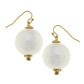 Susan Shaw - Women's White Cotton Pearl Earrings
