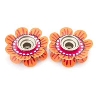 Treasures of Israel Dorit 1.75" Set of 2 Short Flower Candle Holders