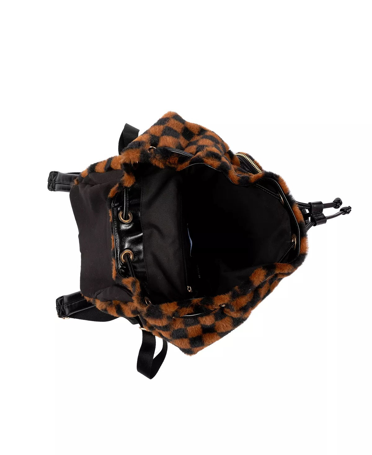 Skinnydip London Women's Checkerboard Fluff Utility Backpack Black Size Regular