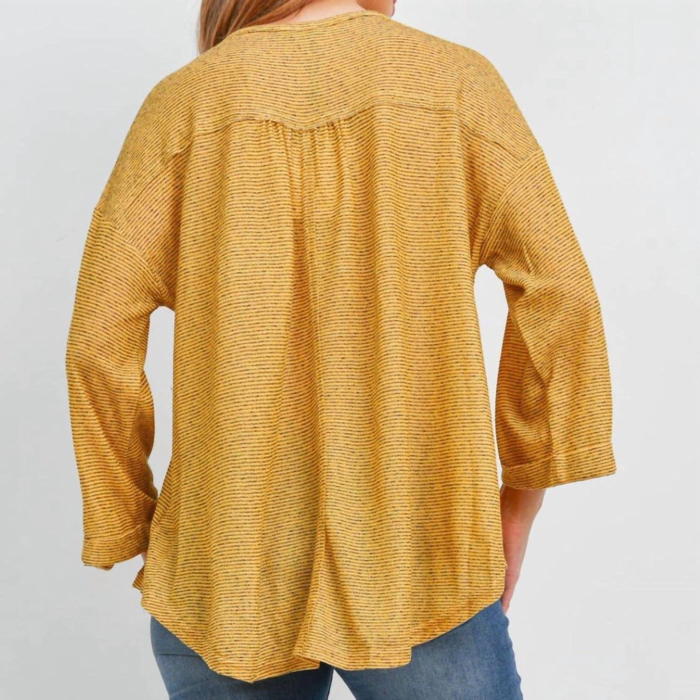 Very J - Long Sleeve Button Front Top