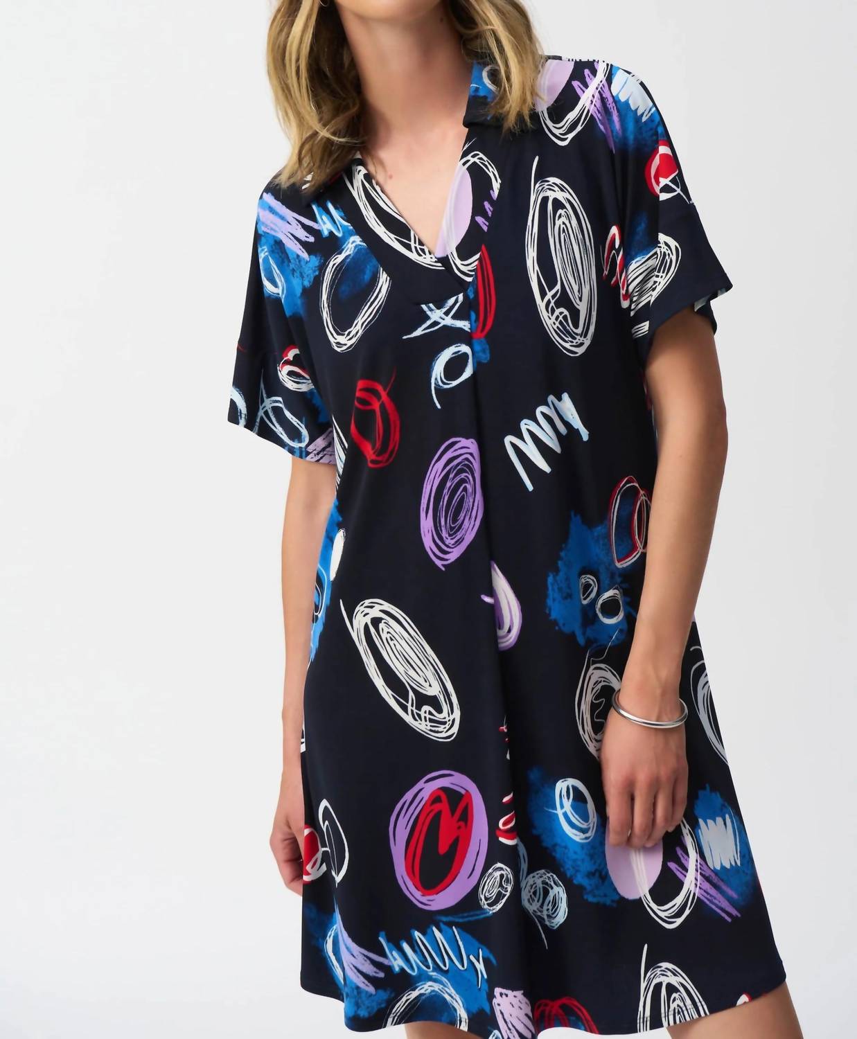 Joseph Ribkoff - Doodle Print Mini Shift Dress