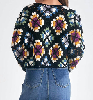 Elan - Daisy Crochet Sweater Cardigan