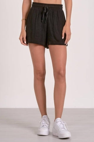 Elan - Gauze Drawstring High Waist Shorts