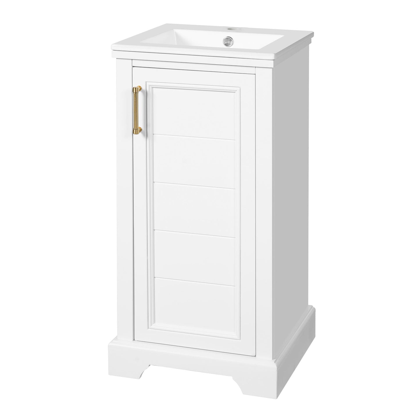 Bathroom Vanity With Sink, Soft Close Door, Adjustable Shelf - White