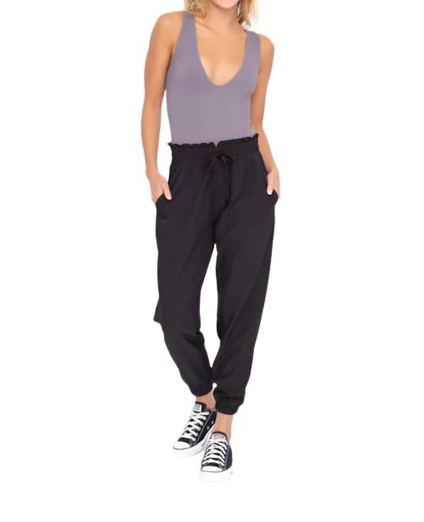 Mono B - Cuffed High Waisted Joggers