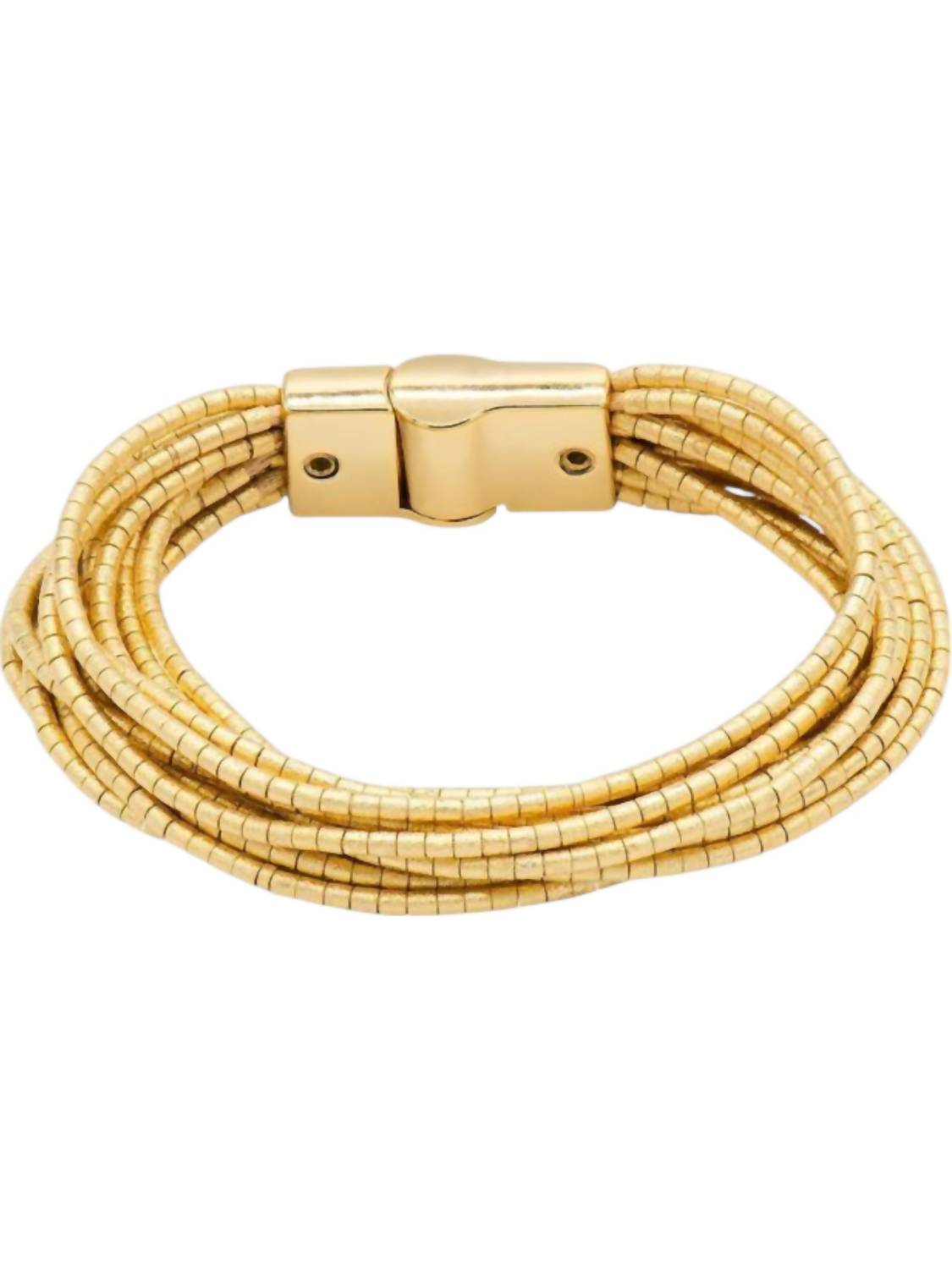 Marcia Moran - women's 14 Strand Beaded Gold Bracelet