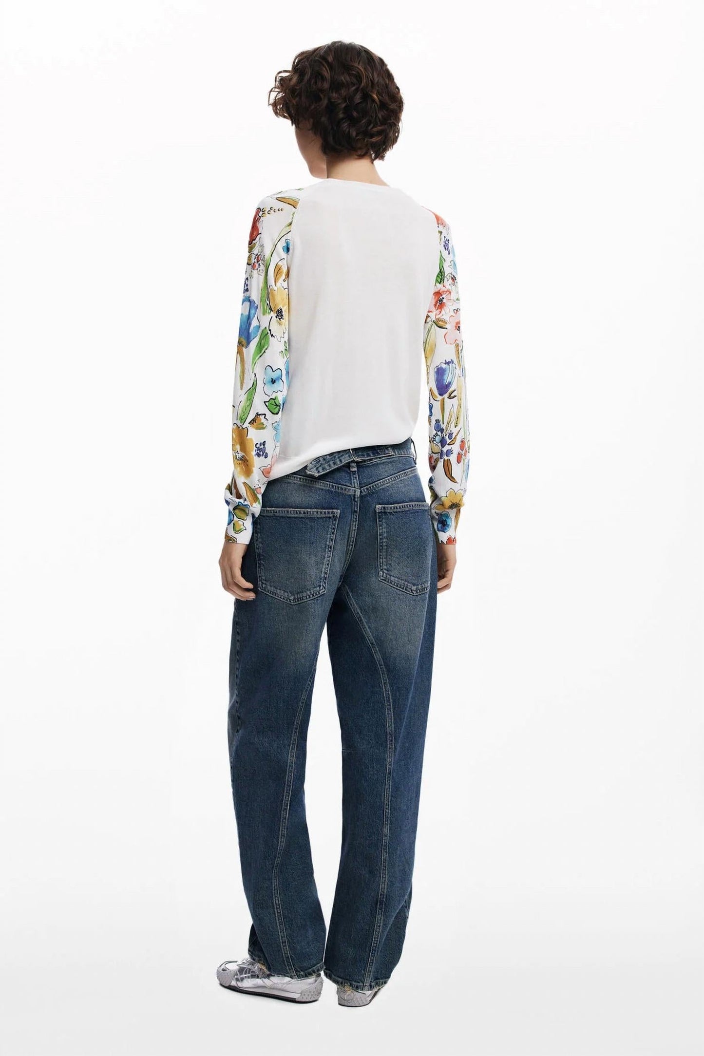 Desigual - FLORAL SLEEVE SWEATER