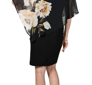 Frank Lyman - Chiffon Overlay Midi Dress