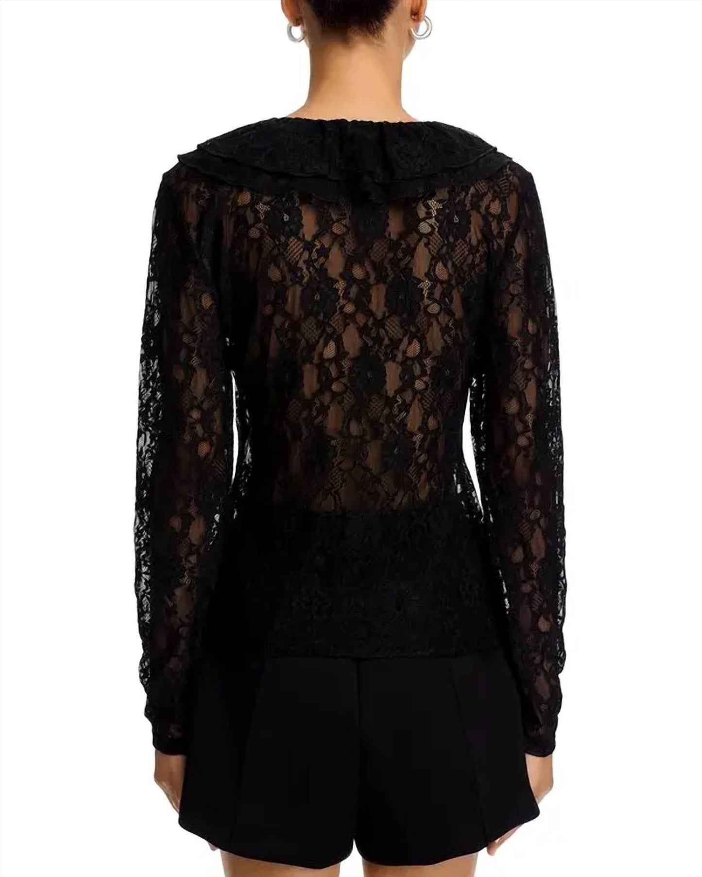 Steve Madden - Elvie Ruffle Front Lace Top