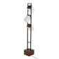 Bento 67.5' Contemporary Metal Floor Lamp in Black Metal and Walnut Wood with White Shade
