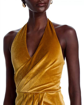 Black Halo - Elaria Mini Velvet Halter Dress