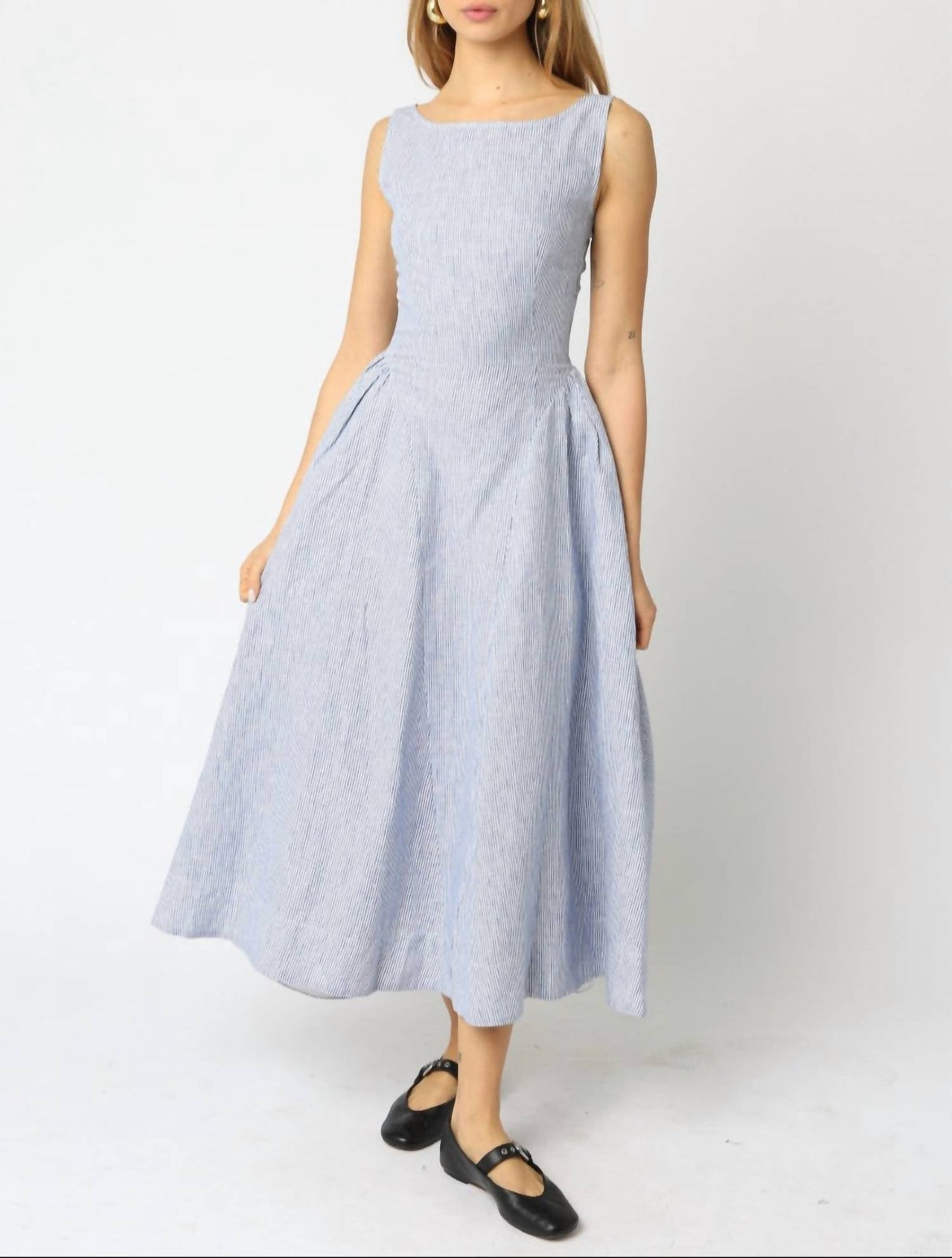 Olivaceous - Charlotte Stripe Midi Dress