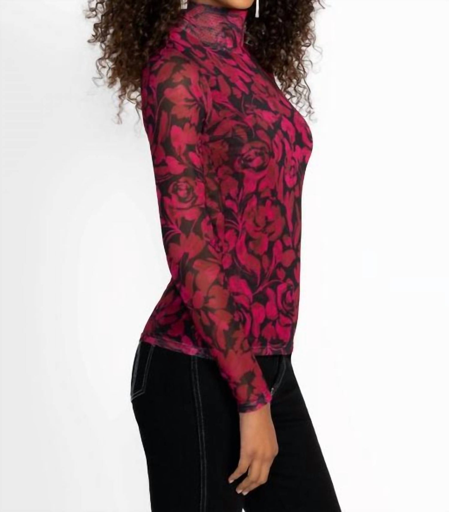 Johnny Was - REBECCA MESH MOCK NECK TEE