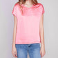 Charlie B - Satin Knit Combo V-Neck Top