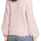 Women's Purple Heather Ribbed Crewneck Sweater - Small