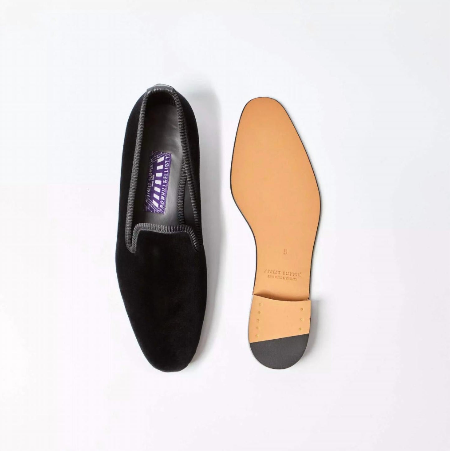 Bowhill & Elliott - Women's Velvet Plain Albert Slipper