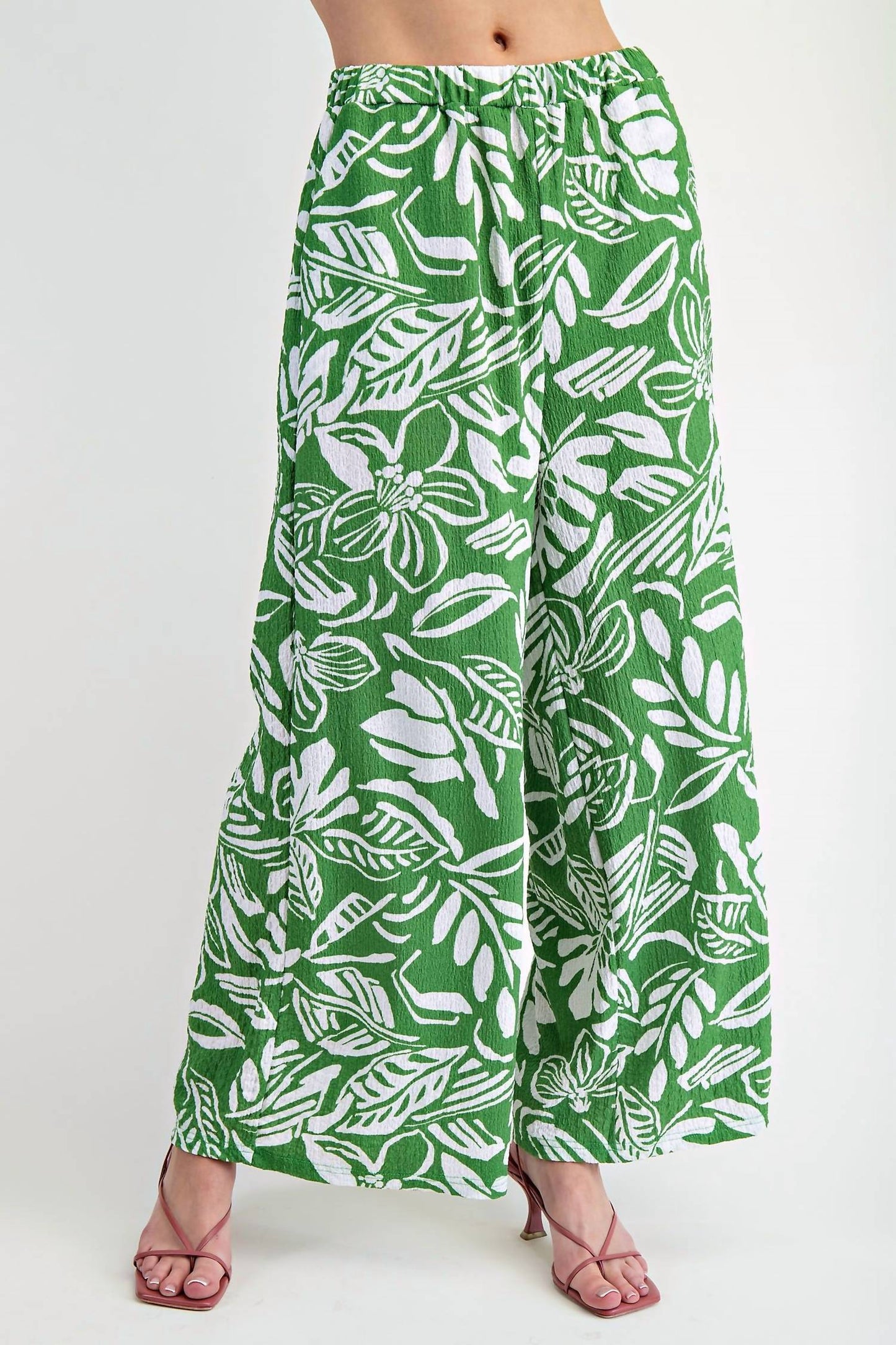 Easel - Tropical Popcorn Knit Pants - Plus