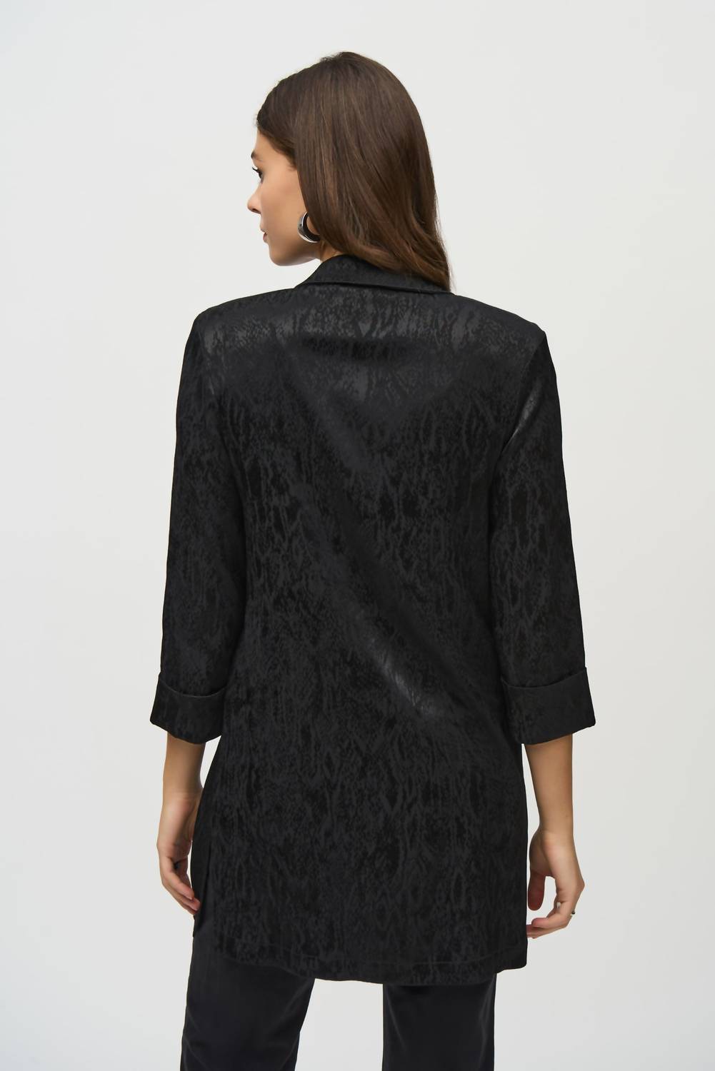 Joseph Ribkoff - Animal Print Long Jacquard Blazer