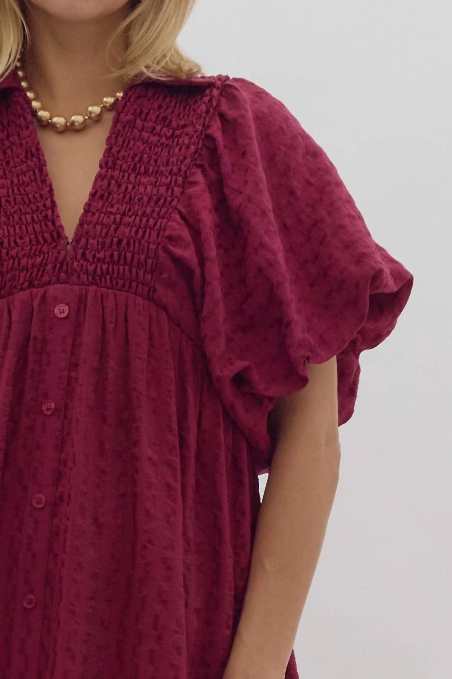 Entro - Bubble Sleeve Midi Dress