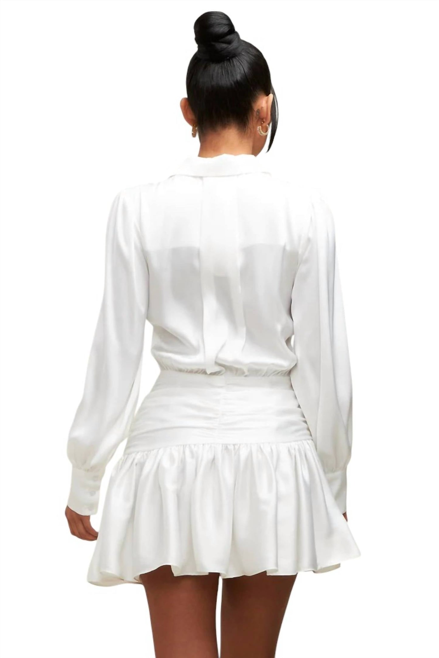 Luxxel - Satin Ruffle Hem Dress