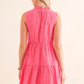 Cozy Co. - Broderie Anglaise Sleeveless V Neck Mini Dress