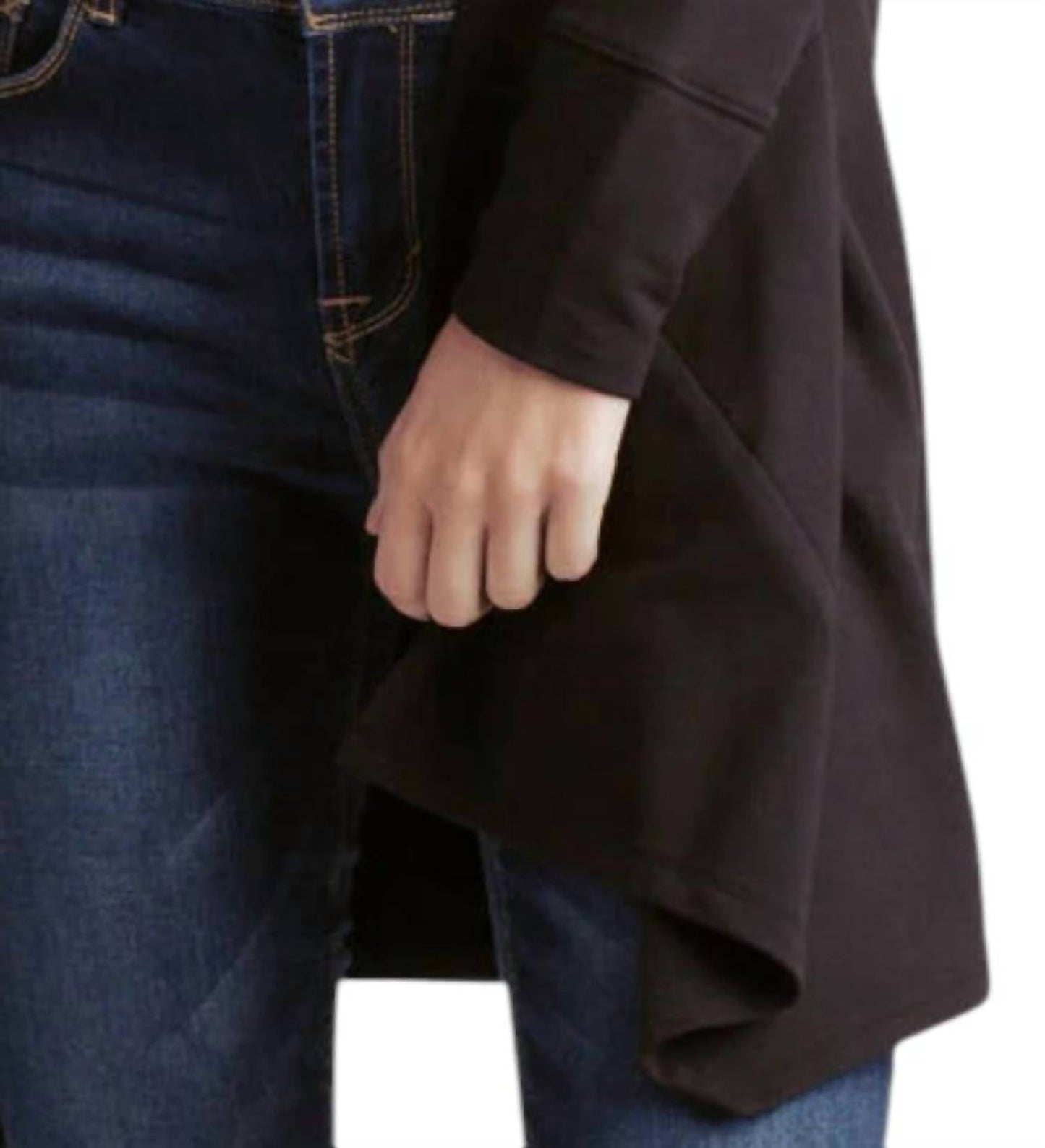Kensie - Long Sleeve Draped Fleece Knit Jacket With Pockets