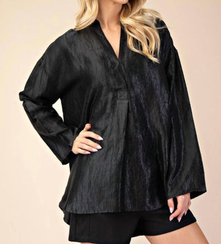 Glam - Metallic Flowy Top