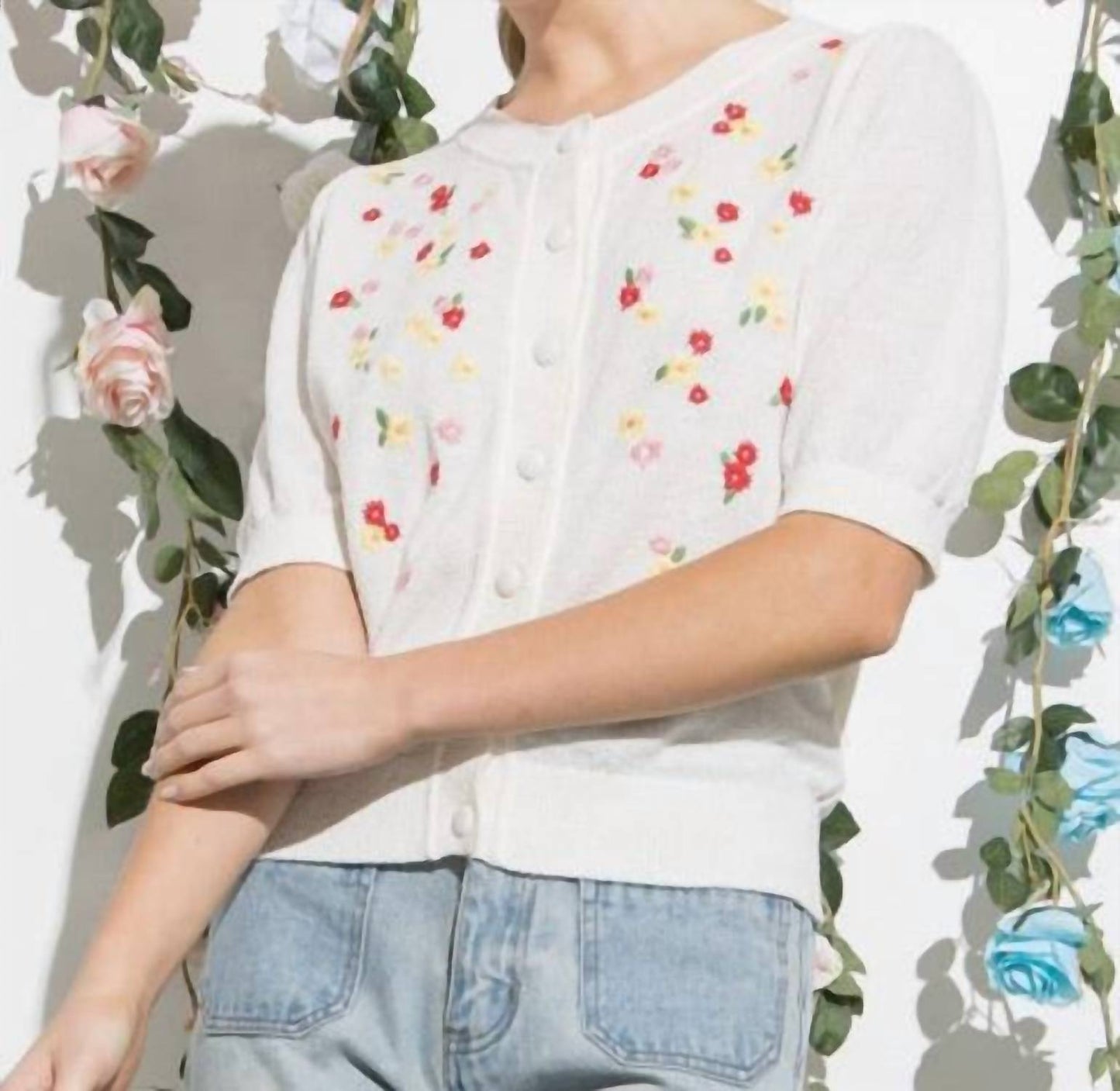 Aaron & Amber - Babies Breath Short Sleeve Cardigan