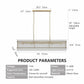 Modern Rectangular Crystal Glass 10-Light Chandelier
