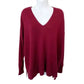Eileen Fisher - Merino Wool V-Neck Box Top Sweater Red