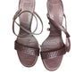 St. John - Satin Ankle Strap Embellished Beaded Heels