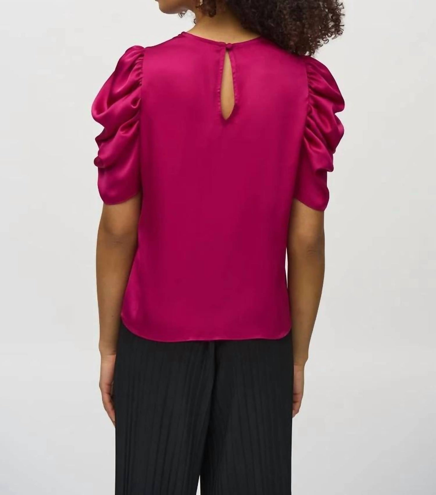 Joseph Ribkoff - Satin Top With Shirred Sleeves