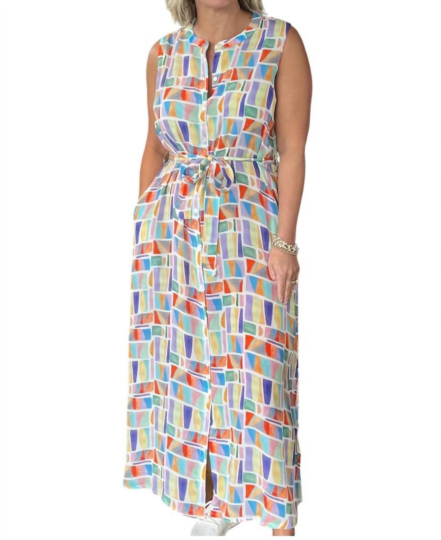Apny - Slvless Button Down Maxi