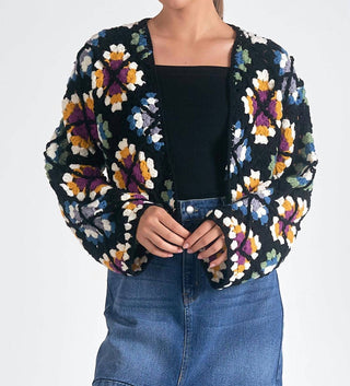 Elan - Daisy Crochet Sweater Cardigan