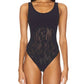 Free People - Cutout Plunge Textured Bodysuit