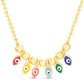 Allyanna Gifts - Women's Sterling Silver Gold Plated Enamel Evil Eye Beaded Necklace
