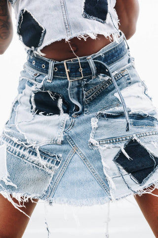 Knotwtr - Women's Patch Denim Skirt