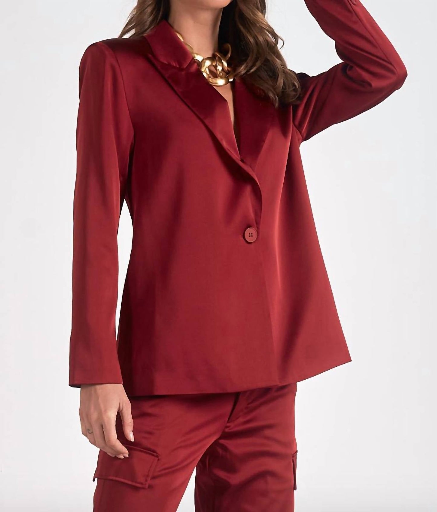 Elan - Satin Long Sleeve Blazer