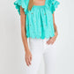 2.7 August Apparel - Women's Scalloped Hem Ruffle Detail Top