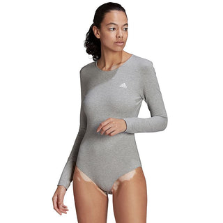 Women's Adidas Studio Bodysuit - Medium Grey