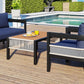 U_Style Multi-person Outdoor Iron Sofa Set with Table