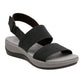 Clarks womens Arla Jacory Wedge Sandal, Black Solid, 9 US