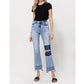 Flying Monkey - High Rise Distressed Patched Crop Flare Jeans