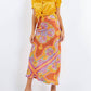 Paparazzi - Satin Watercolor Print Bias Cut Skirt