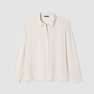 Eileen Fisher - Silk Georgette Crepe Classic Collar Shirt